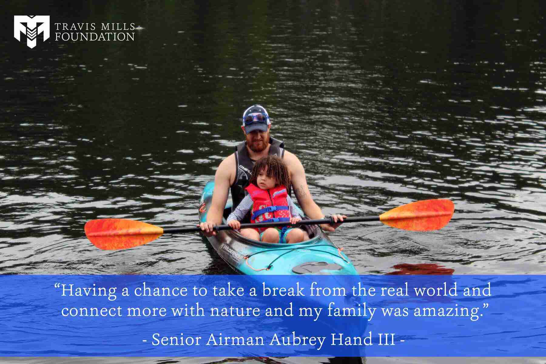 Aubrey and his son enjoying time out on the lake.