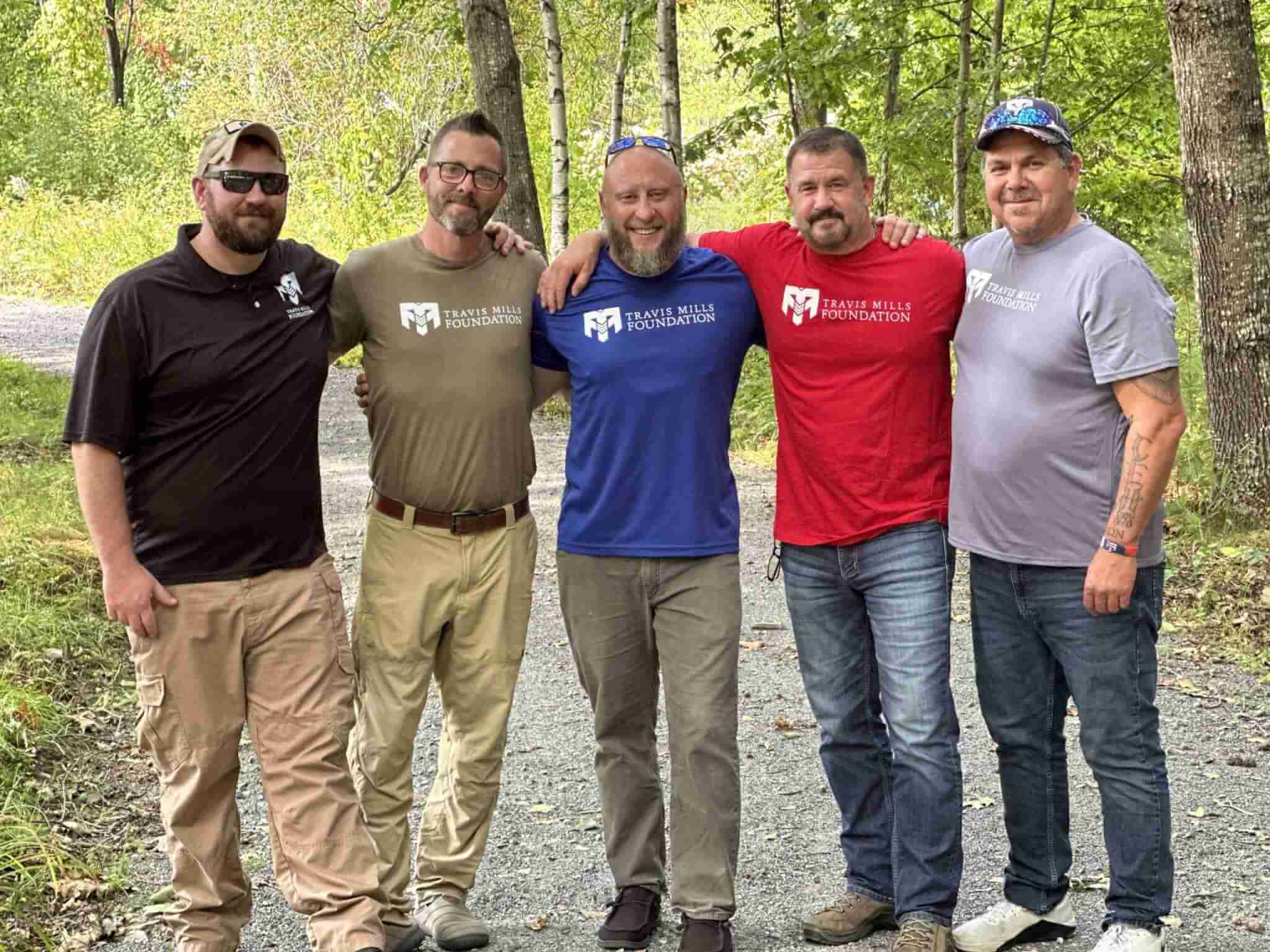 Warrior PATHH Guides at the Travis Mills Foundation include, from left, James, Shane, Adam, Tim and Jon.