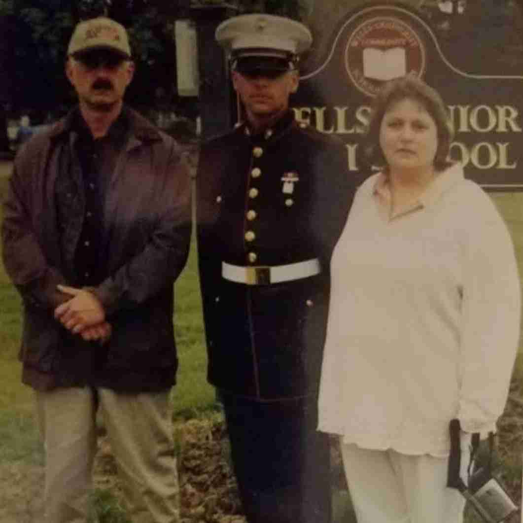 Michael Cataldi and his parents on Memorial Day 2003, when he was home on leave from boot camp; one of the only photos of Michael and his parents.